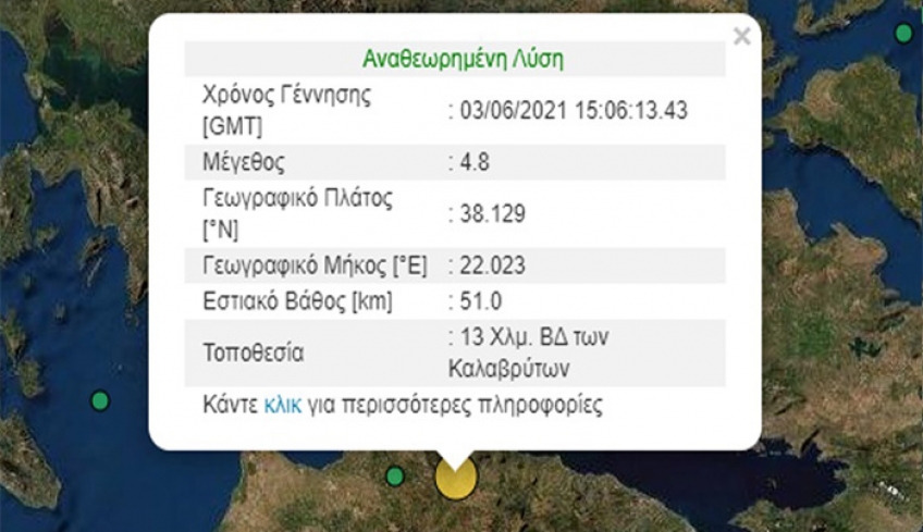 Σεισμική δόνηση 4,8 Ρίχτερ στο Αίγιο