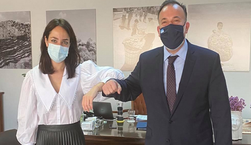 Συνάντηση του Ιωάννη Παππά με τη Υφ. Εργασίας και Κοινωνικών Υποθέσεων Δόμνα Μιχαηλίδου