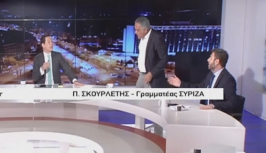 Ο κακός χαμός με Σκουρλέτη και Ανδρουλάκη σε τηλεοπτικό πλατό [βίντεο]