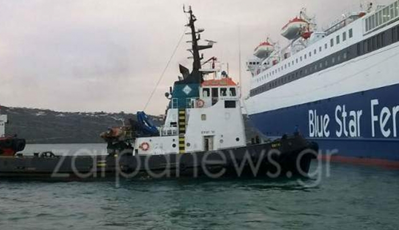 Χανιά: Με τη βοήθεια ρυμουλκών έδεσε το Blue Galaxy -Εξαιτίας των ισχυρών ανέμων [εικόνες]