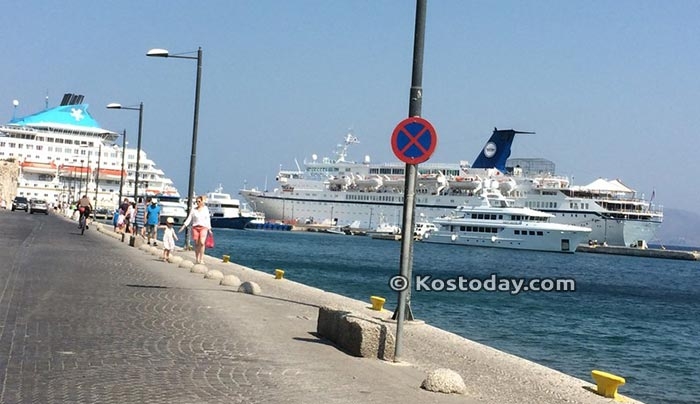 Τα επιβλητικά κρουαζιερόπλοια Celestyal Cruises &amp; Golden Iris στο λιμάνι της Κω (φωτό)