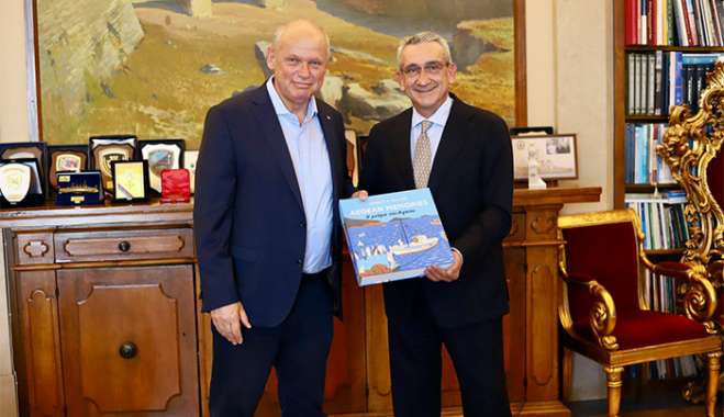 Συνάντηση του Περιφερειάρχη Γιώργου Χατζημάρκου με τον CEO του TUI Group Sebastian Ebel για την πορεία του  «The Rhodes Co-Lab»
