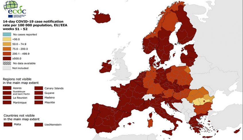 ECDC – Στο «βαθύ κόκκινο» η Ελλάδα