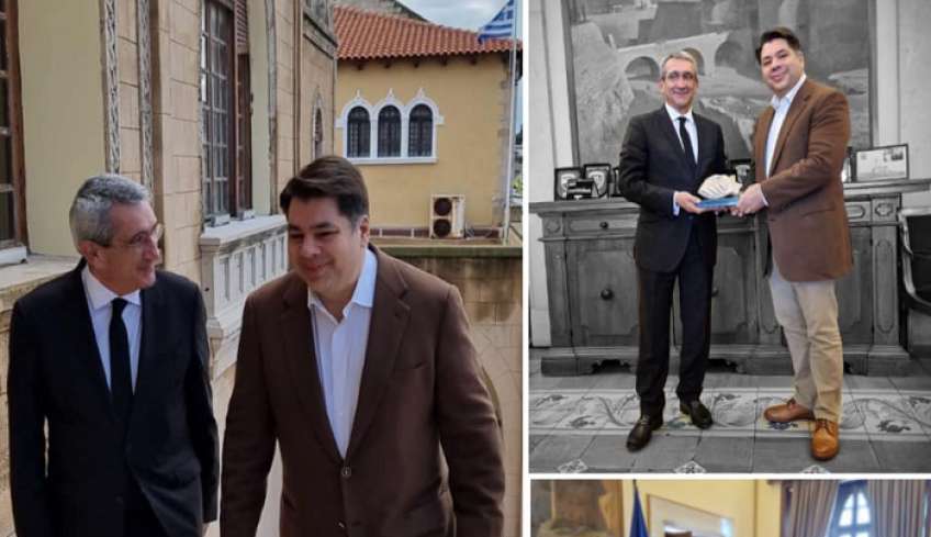 Συνάντηση του πρέσβη των Η.Π.Α. κ. Γ. Τσούνη με τον Περιφερειάρχη Νοτίου Αιγαίου και τον Δήμαρχο Ρόδου