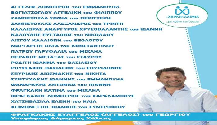 Ανακοίνωση υποψηφιότητας του νυν Δημάρχου Χάλκης, Άγγελου Φραγκάκη